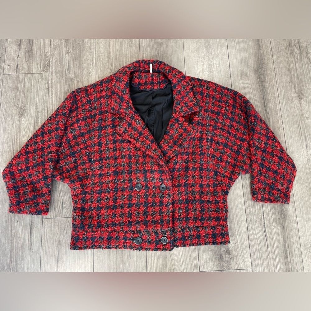 Free People Boucle Wool Blend Baby‎ Coat Sz L